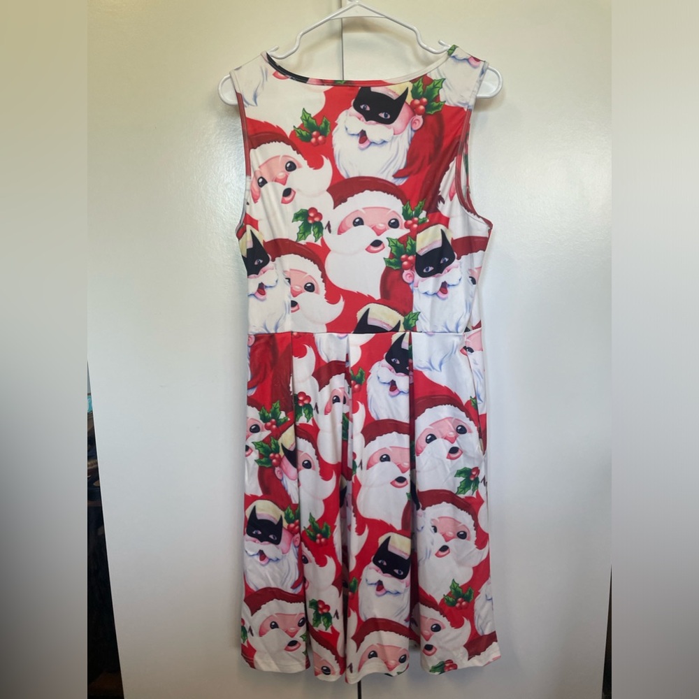 Vintage style rockabilly, holiday Santa ugly Christmas dress.  Large. Kitchy - Picture 4 of 6